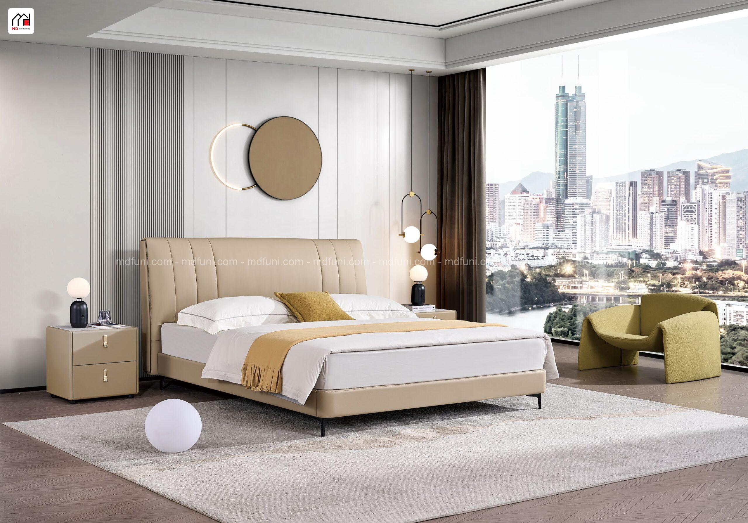 Giường Bọc Da Hiện Đại Nhập Khẩu MD-550# 11 Giường Bọc Da Hiện Đại Nhập Khẩu MD-550#
