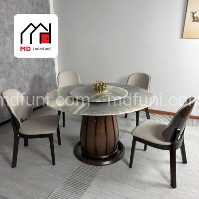 Bàn Ăn Tròn Mâm Xoay Mặt Đá Nhập Khẩu MD-61# 11 YZ61.2