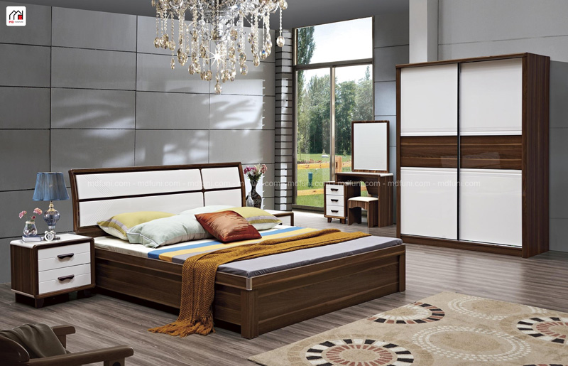 Bộ giường tủ bàn trang điểm nhập khẩu MD-1952# (giường 1m6*2m) 5 MD 1952
