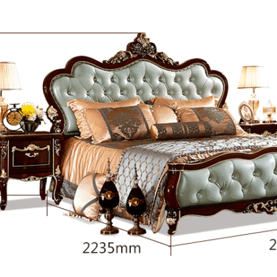 Giường ngủ gỗ màu nâu tân cổ điển G8823N 29 8823.10