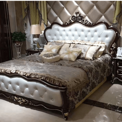 Giường ngủ gỗ màu nâu tân cổ điển G8823N 28 8823.9