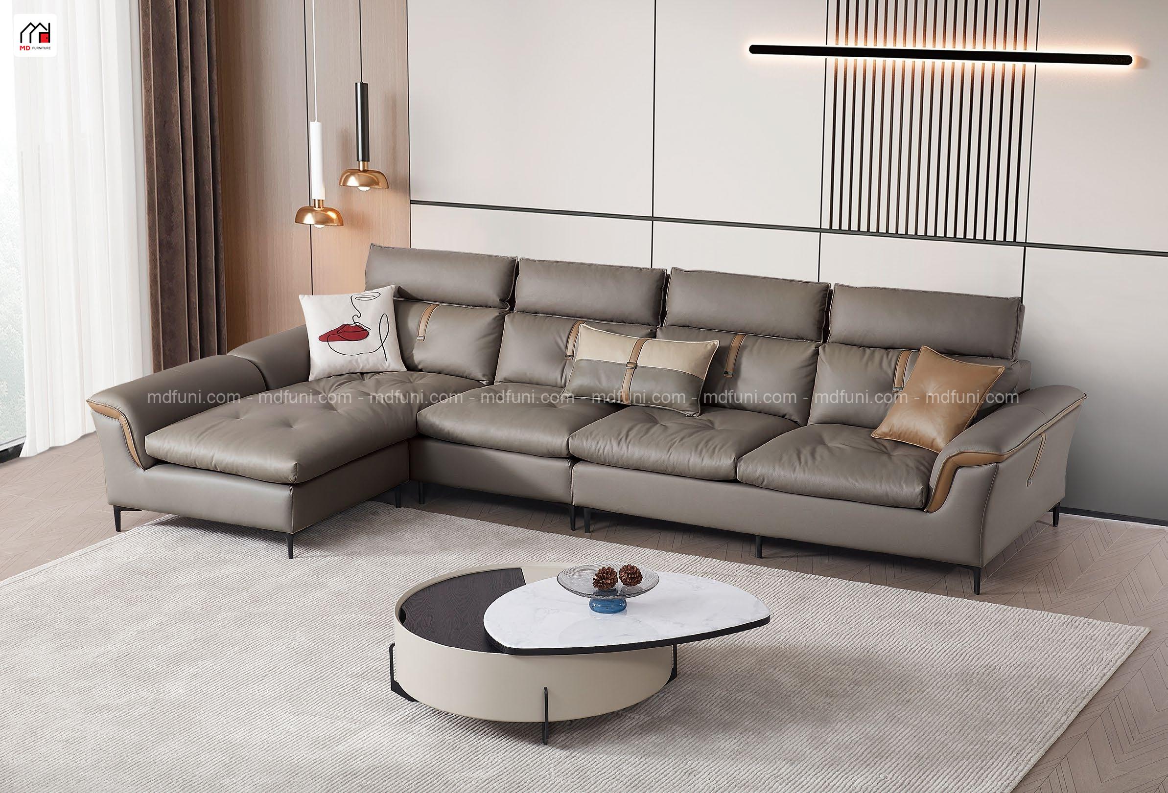 Sofa Góc L Bọc Vải Giả Da Nhập Khẩu MD-8905# 3 8905 1