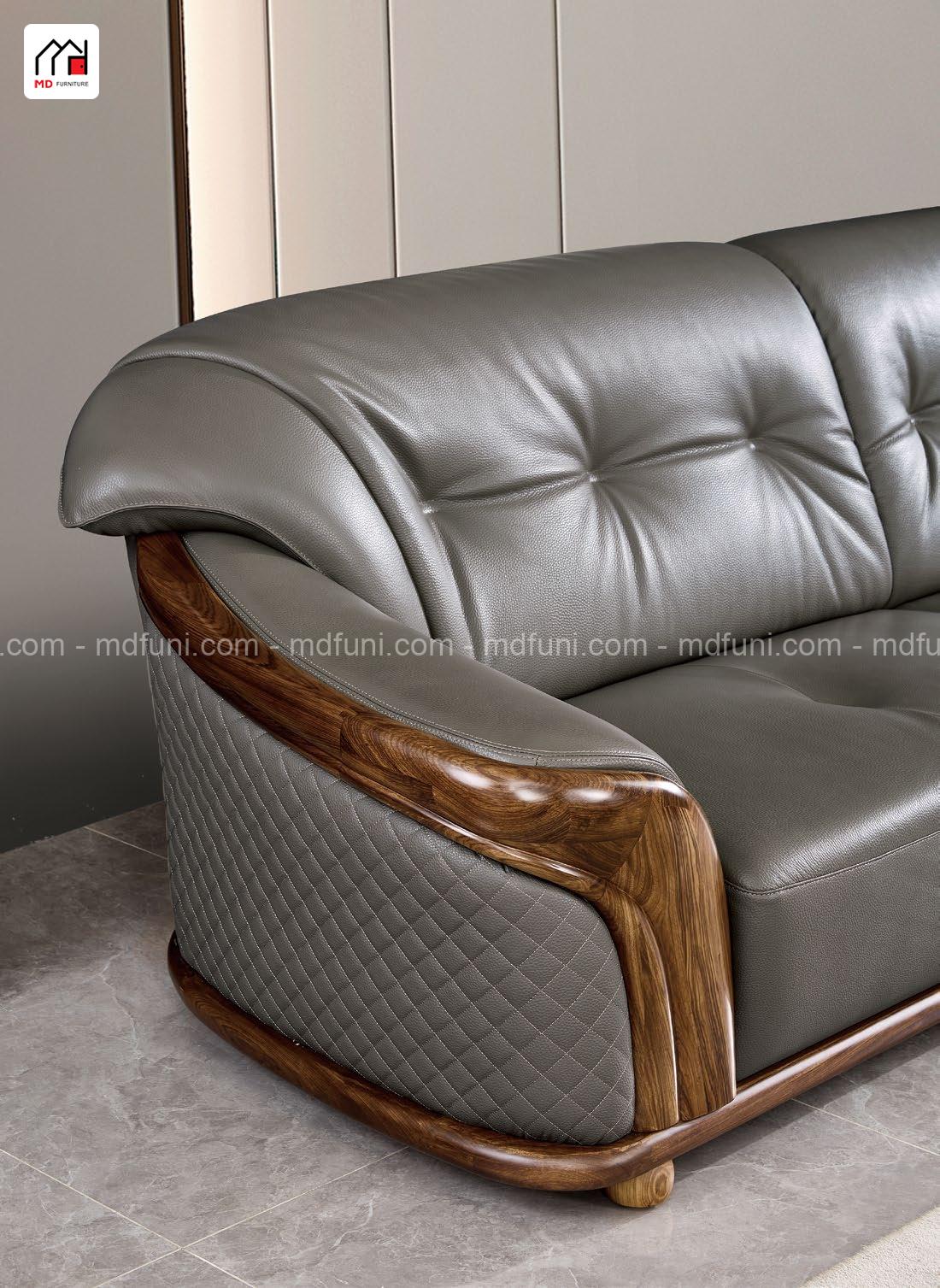 Bộ Sofa Gỗ Mun Da Bò Nhập Khẩu MD-H75# 5 H75.3