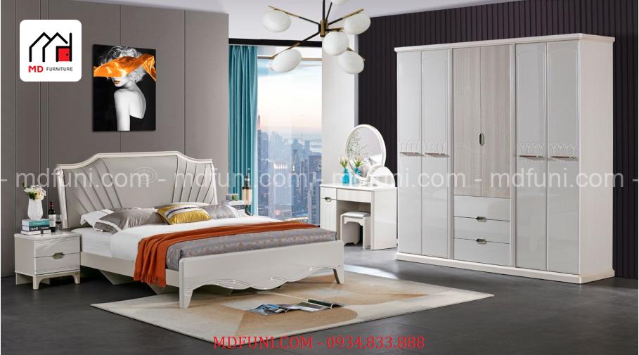 Combo giường tủ bàn trang điểm tân cổ điển nhập khẩu MD-666# 7 PN 666