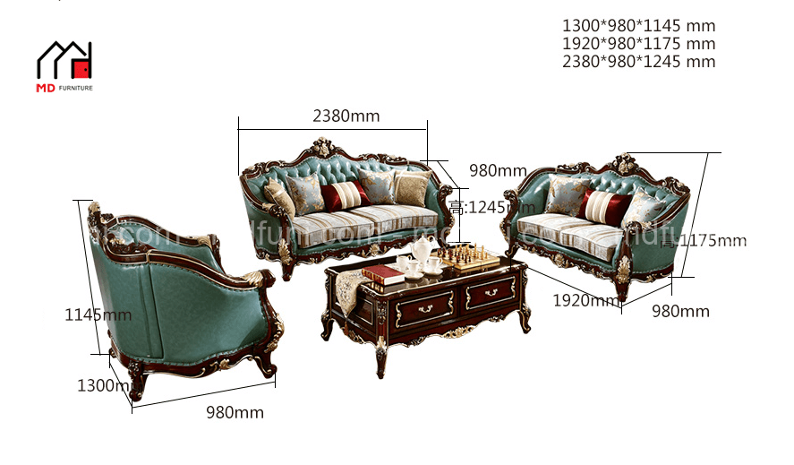 Bộ sofa da cao cấp phong cách tân cổ điển SF936N# 16 SF936.7