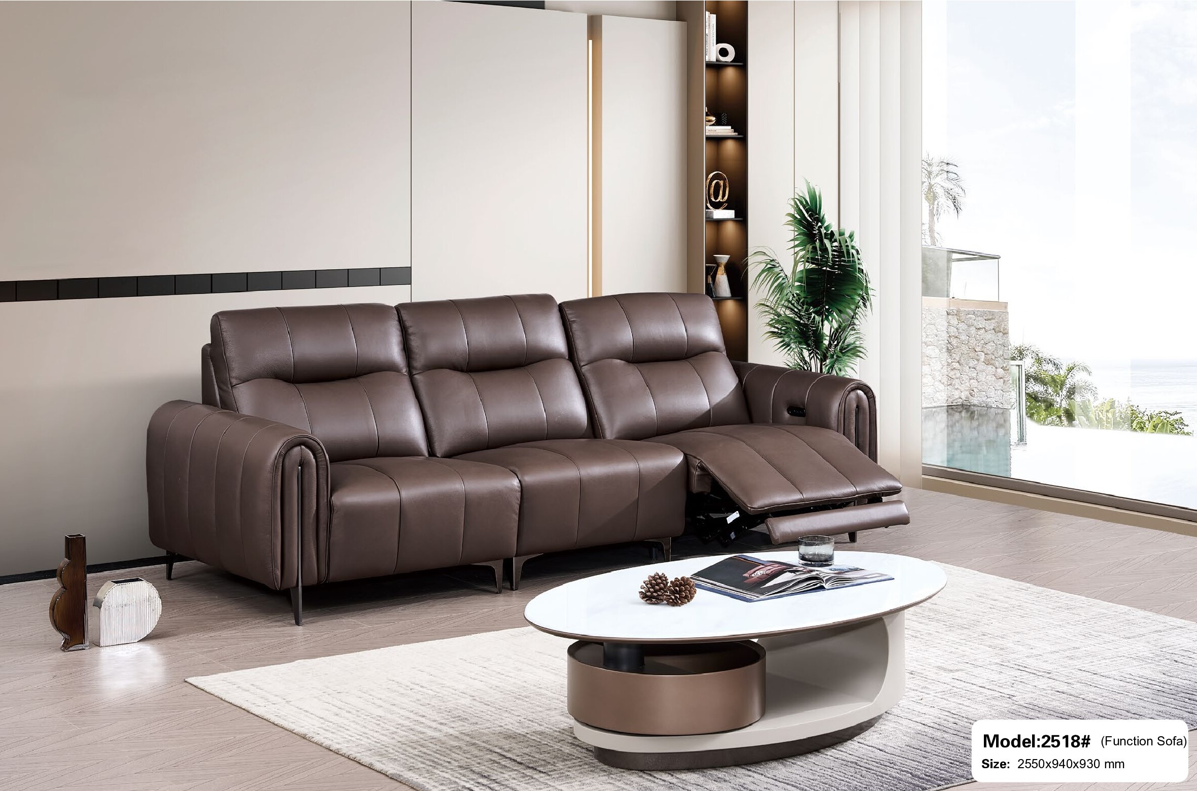 Sofa Văng Nhập Khẩu MD-2518# Có Ghế Chỉnh Điện Hiện Đại