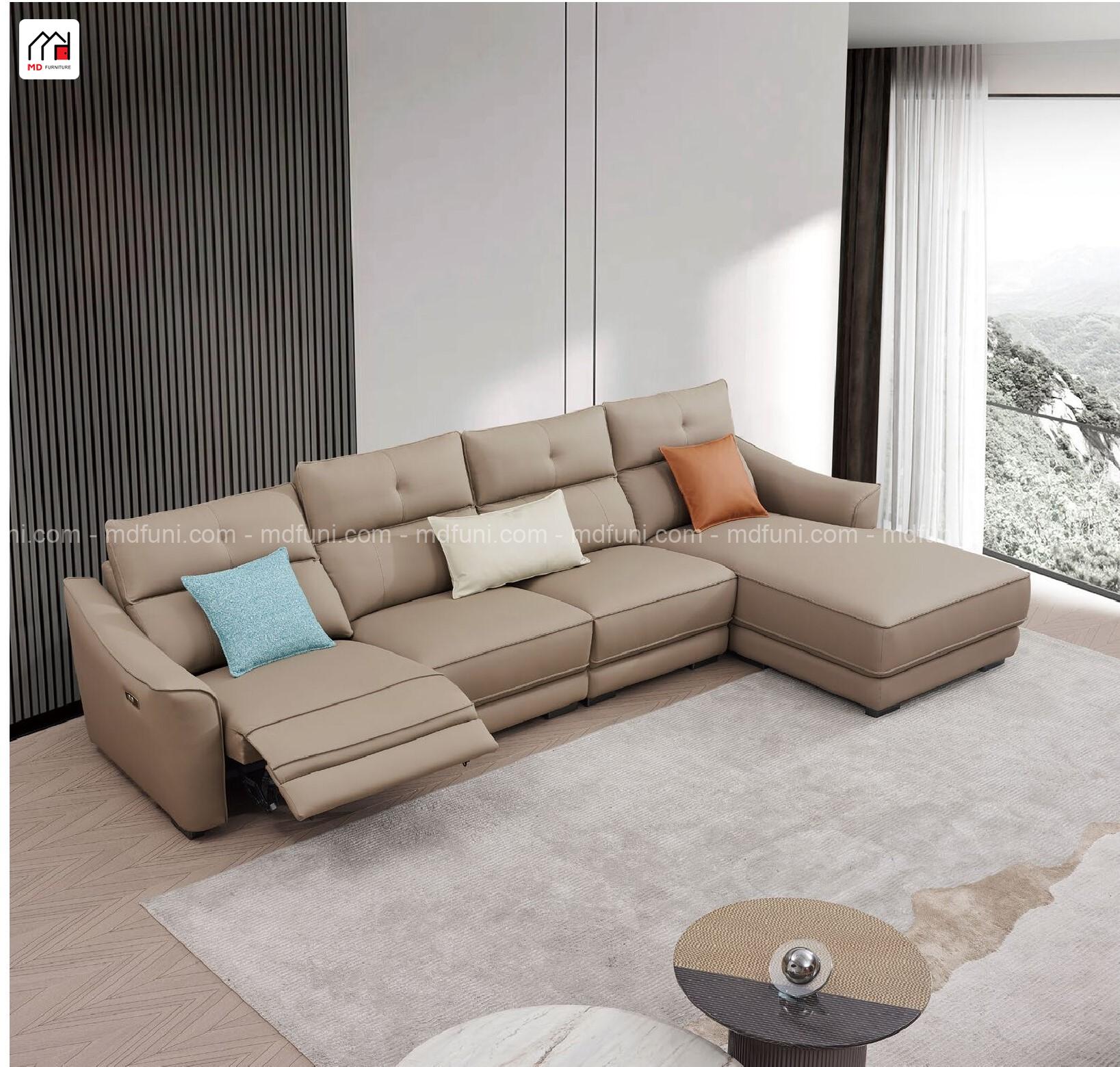 Sofa Góc L Nhập Khẩu Bọc Da Có Ghế Thư Giãn Chỉnh Điện MD-8913#