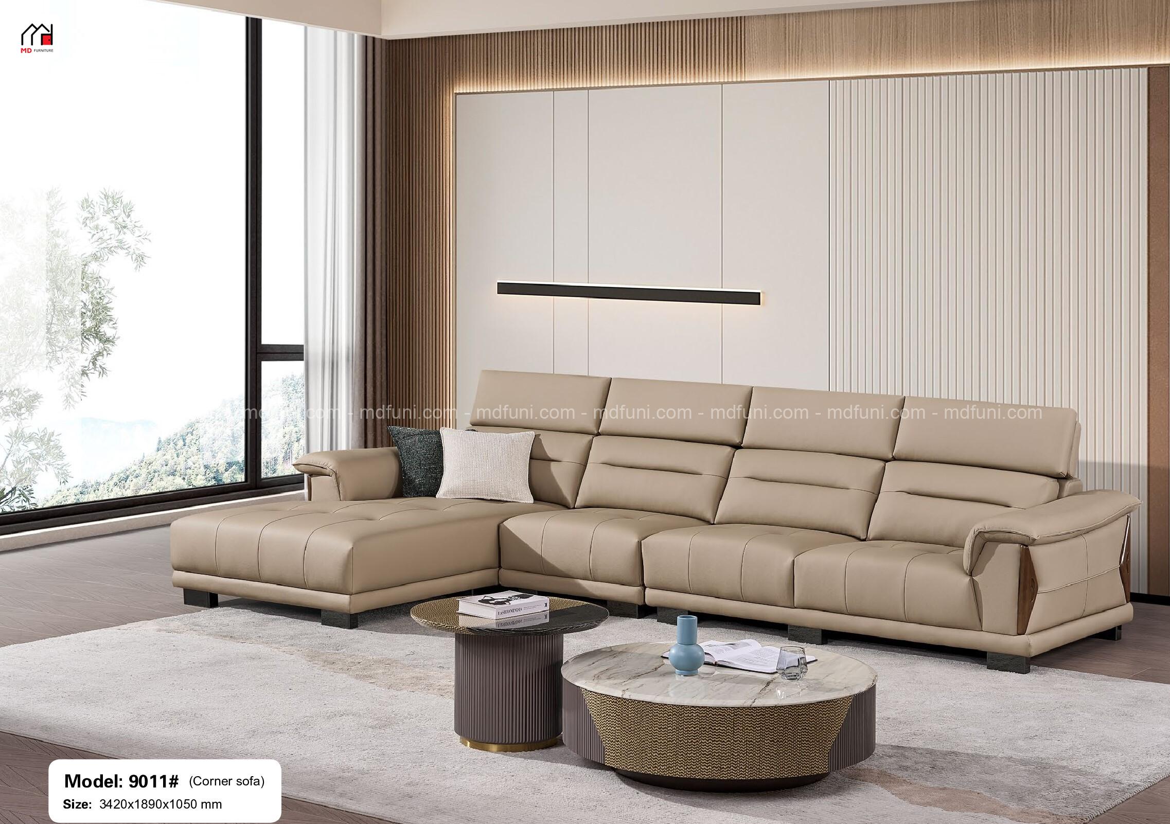 Sofa Góc L Bọc Da Sinh Thái Nhập Khẩu MD-9011#