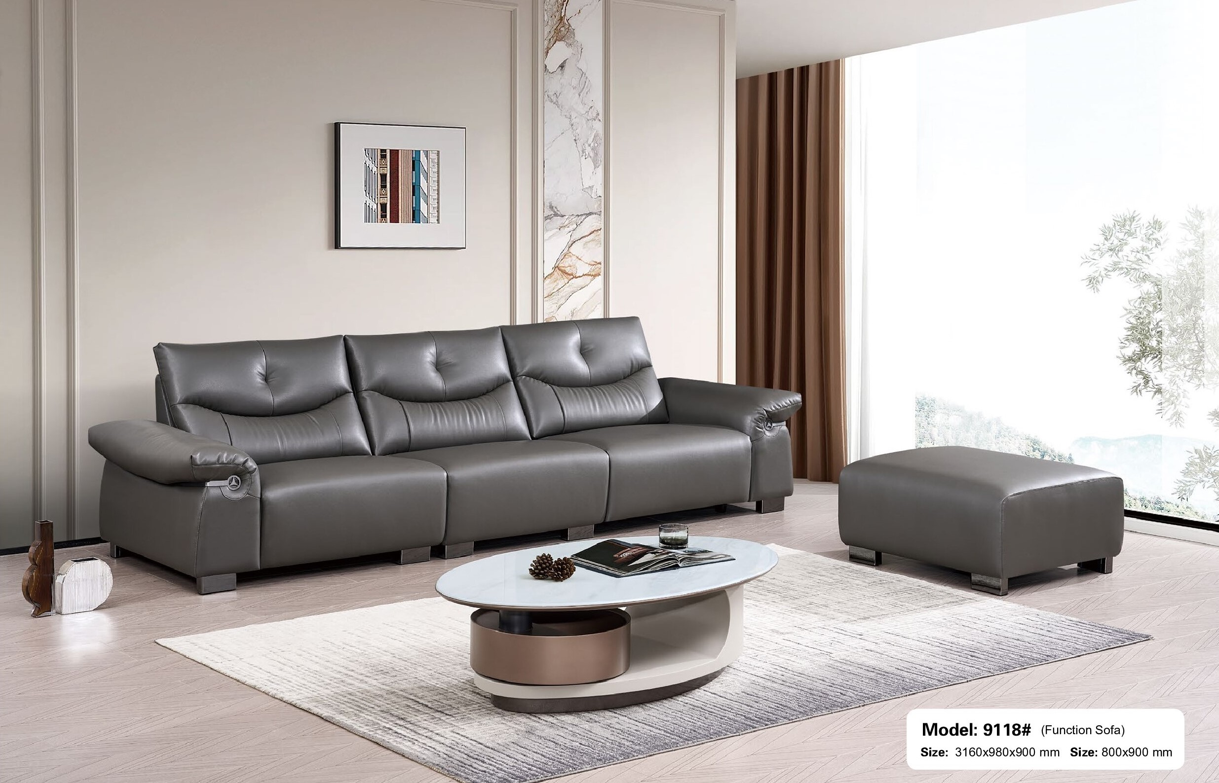 Sofa Văng Nhập Khẩu MD-9118# Có Ghế Chỉnh Điện