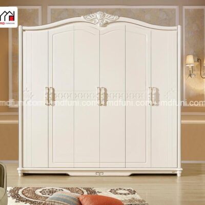 Combo giường tủ bàn trang điểm tân cổ điển nhập khẩu MD-1616# 15 TỦ ÁO TCĐ 1616