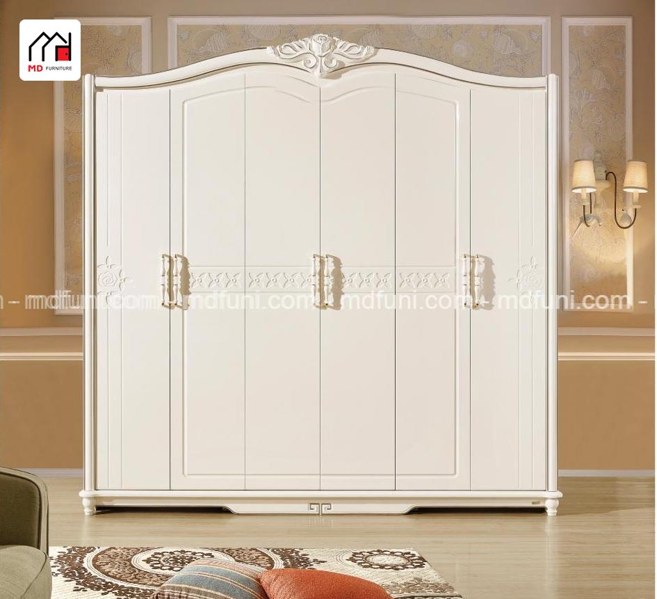 Combo giường tủ bàn trang điểm tân cổ điển nhập khẩu MD-1616# 8 TỦ ÁO TCĐ 1616