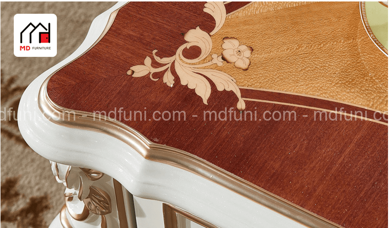 Bàn trà góc tân cổ điển phòng khách sang trọng BTV5519# 9 Đôn 5519.2