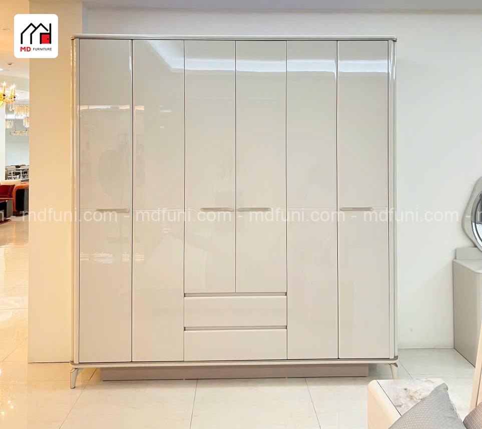 Bộ Giường Tủ Nhập Khẩu Hiện Đại MD-8907# 24 Tủ áo nhập khẩu 6 cánh MD-8907#