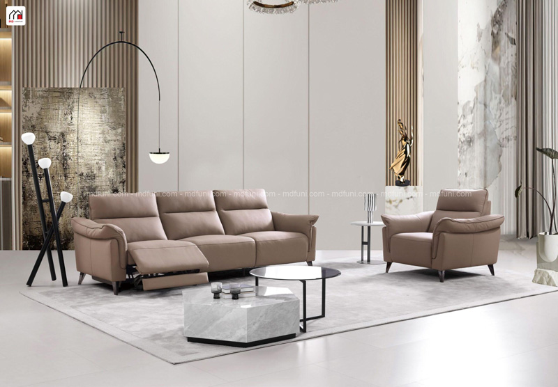 Sofa Văng Nhập Khẩu Bọc Da Bò MD-8609# Có Ghế Chỉnh Điện Hiện Đại