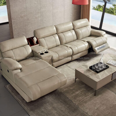 Sofa Da Bò Thư Giãn Chỉnh Điện Góc L Nhập Khẩu MD-835#