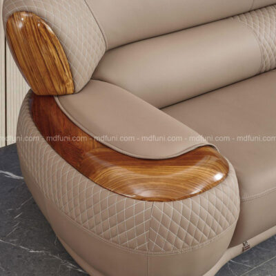 Sofa Góc Gỗ Mun MD-516# Bọc Da Siêu Sợi Nhập Khẩu 6 SF516.3