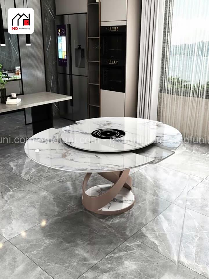 Bàn Ăn Thông Minh Có Bếp Từ CZ08# Mặt Đá Phiến Sang Trọng 16 CZ08.5