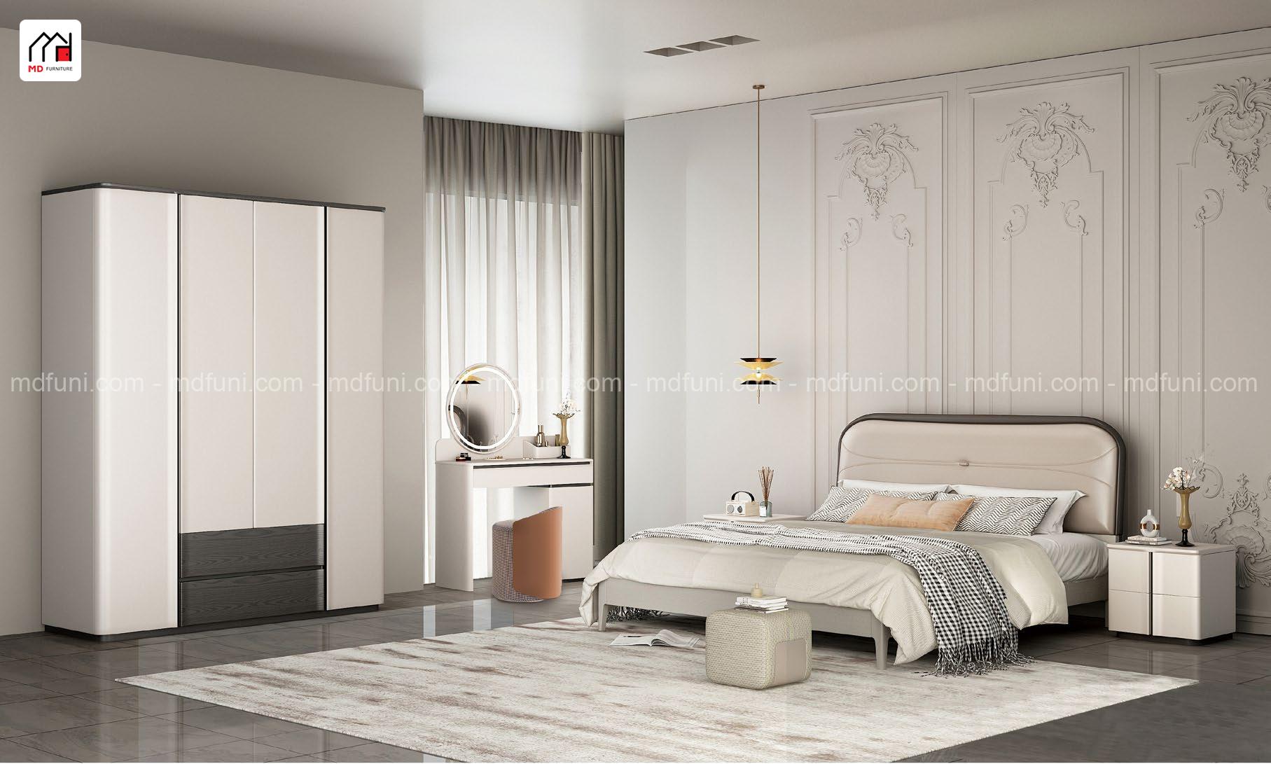 Combo Giường Tủ Nhập Khẩu Hiện Đại MDF-01# (Giường 1m6*2m)