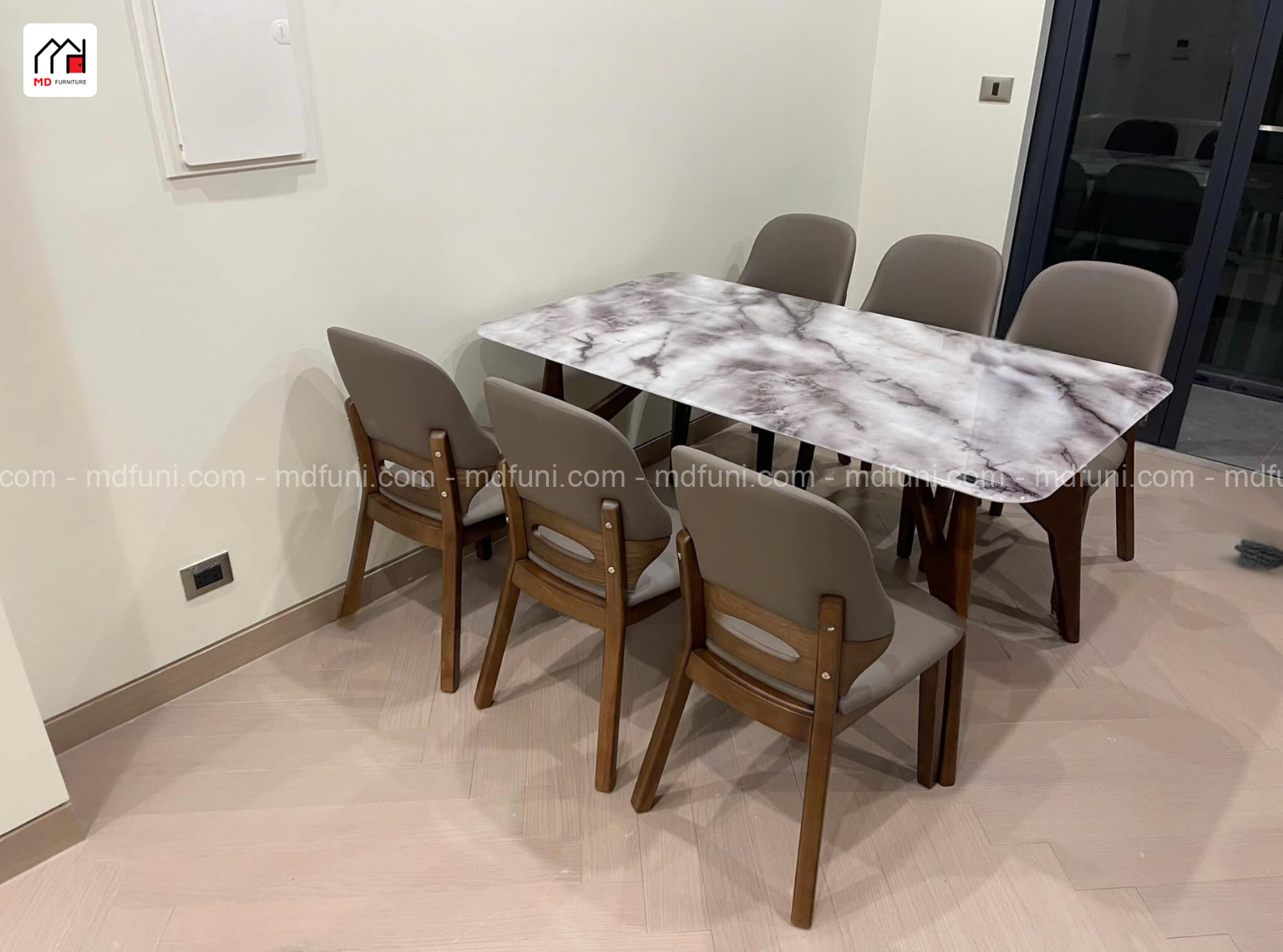 Bộ Bàn Ăn Mặt Đá Tự Nhiên 1,6m Gỗ Hương Thái + 6 Ghế Nhập Khẩu MD-075# 23 Hình ảnh thực tế bộ bàn ăn mặt đá tự nhiên nhập khẩu MD-075#