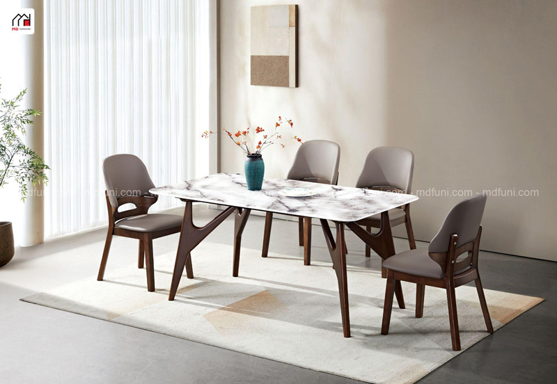 Bộ Bàn Ăn Mặt Đá Tự Nhiên 1,6m Gỗ Hương Thái + 6 Ghế Nhập Khẩu MD-075# 21 Bộ bàn ăn mặt đá tự nhiên MD-075#