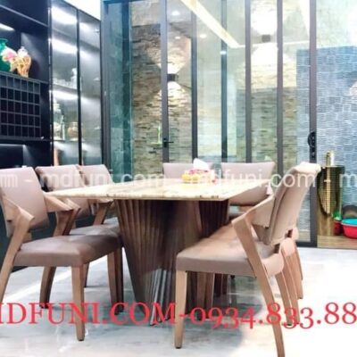 Bộ Bàn Ăn Mặt Đá Onyx Tự Nhiên Cao Cấp Xuyên Sáng Nhập Khẩu QF023# 17 QF02310