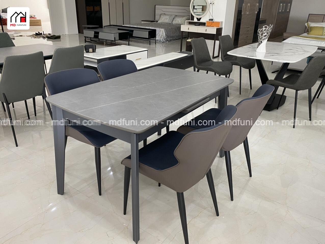Bộ Bàn Ăn Thông Minh Mặt Đá Nhập Khẩu MD-008# (Kèm 6 Ghế Ăn ) 6 C008.2