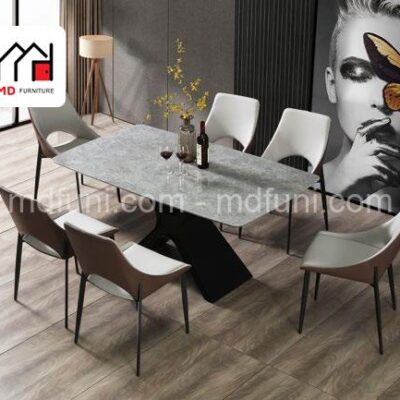 Bộ Bàn Ăn Mặt Đá Nhập Khẩu TT2011# Kèm 6 Ghế 18 88