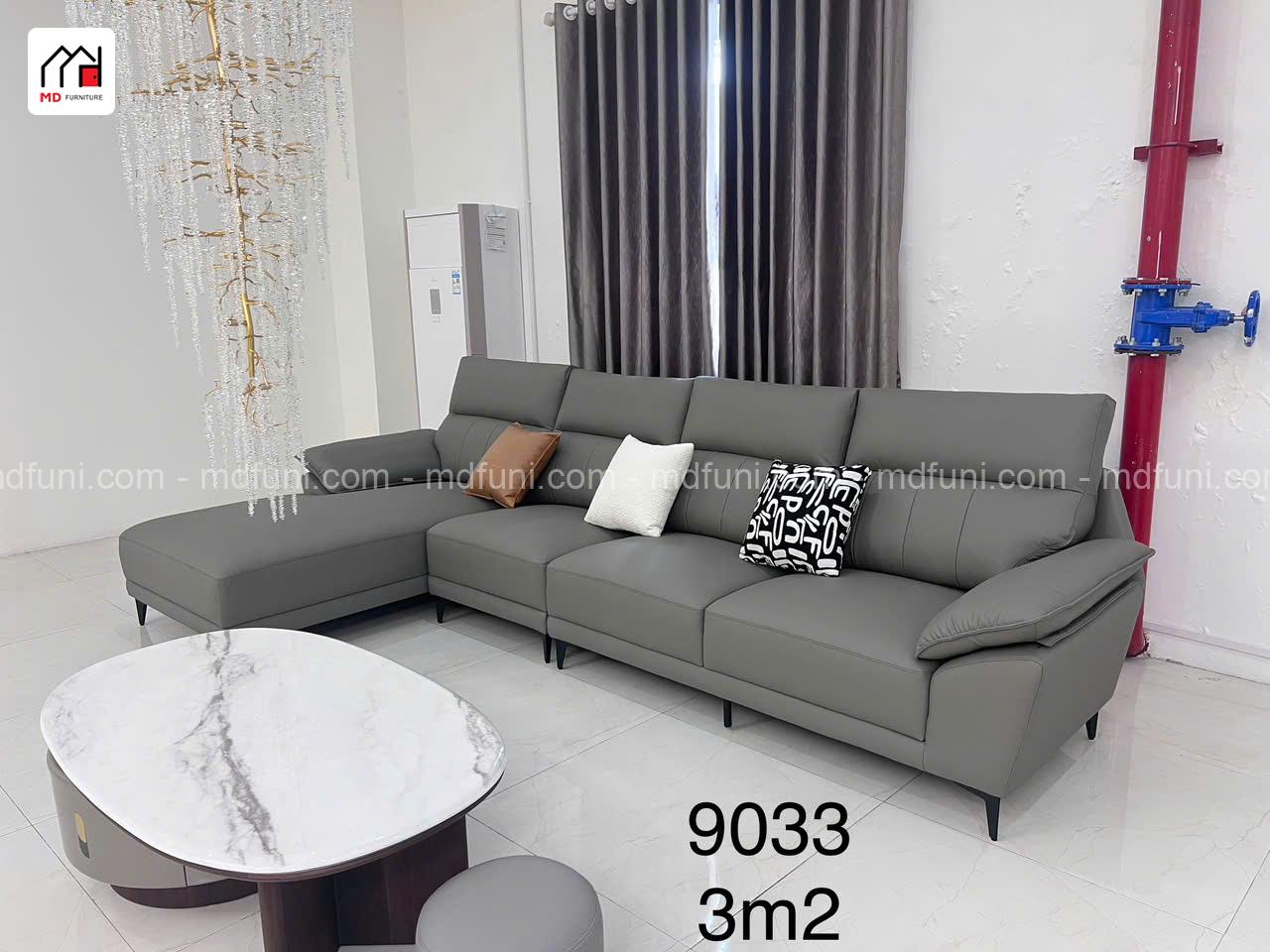 Sofa Góc L Bọc Vải Da Công Nghệ Nhập Khẩu MD-9033# 6 9033.1