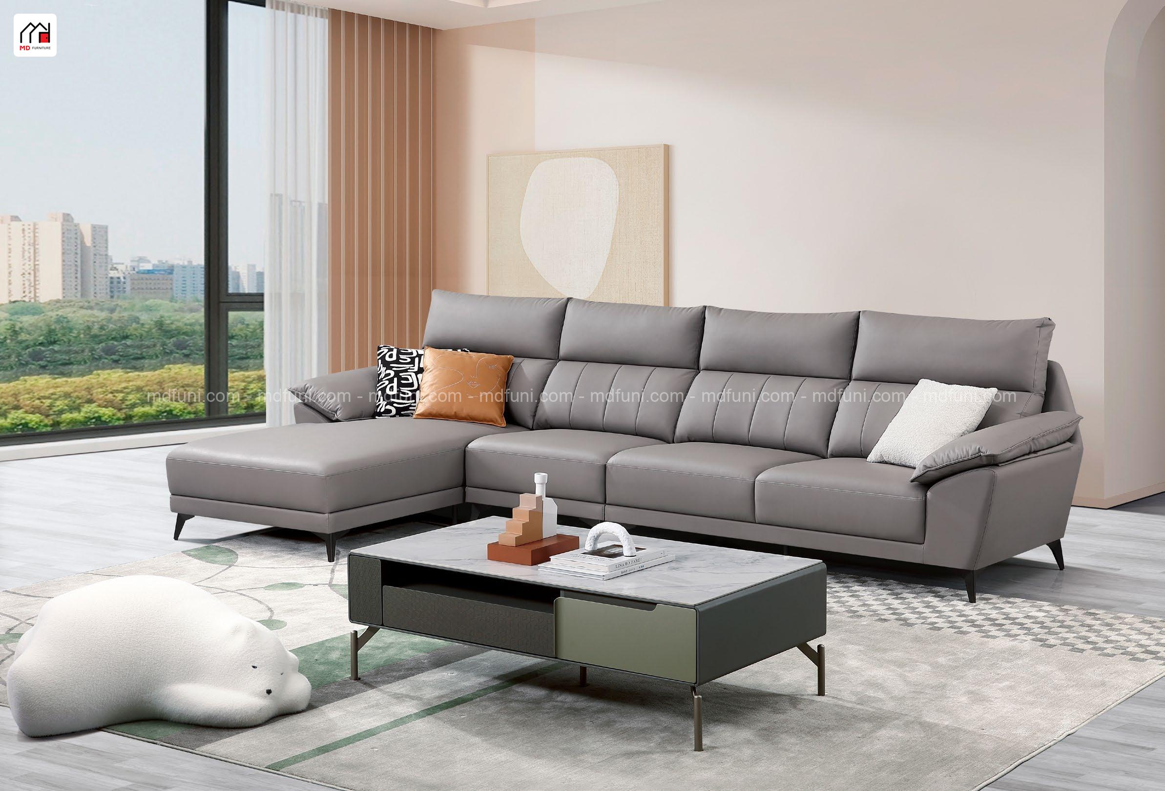 Sofa Góc L Bọc Vải Da Công Nghệ Nhập Khẩu MD-9033# 5 Sofa góc L bọc vải da công nghệ