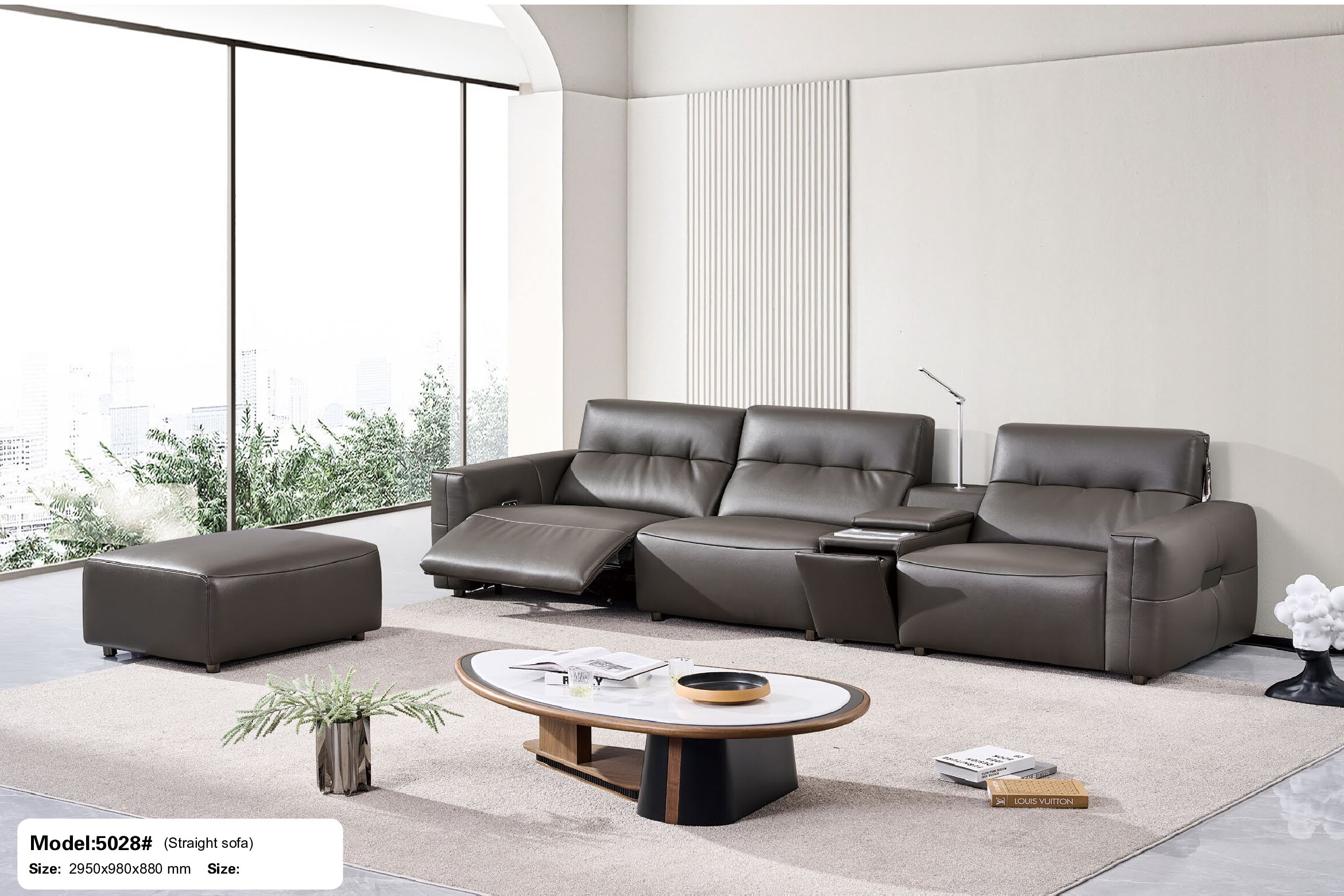 Sofa Văng Nhập Khẩu MD-5028# Có Ghế Chỉnh Điện Hiện Đại