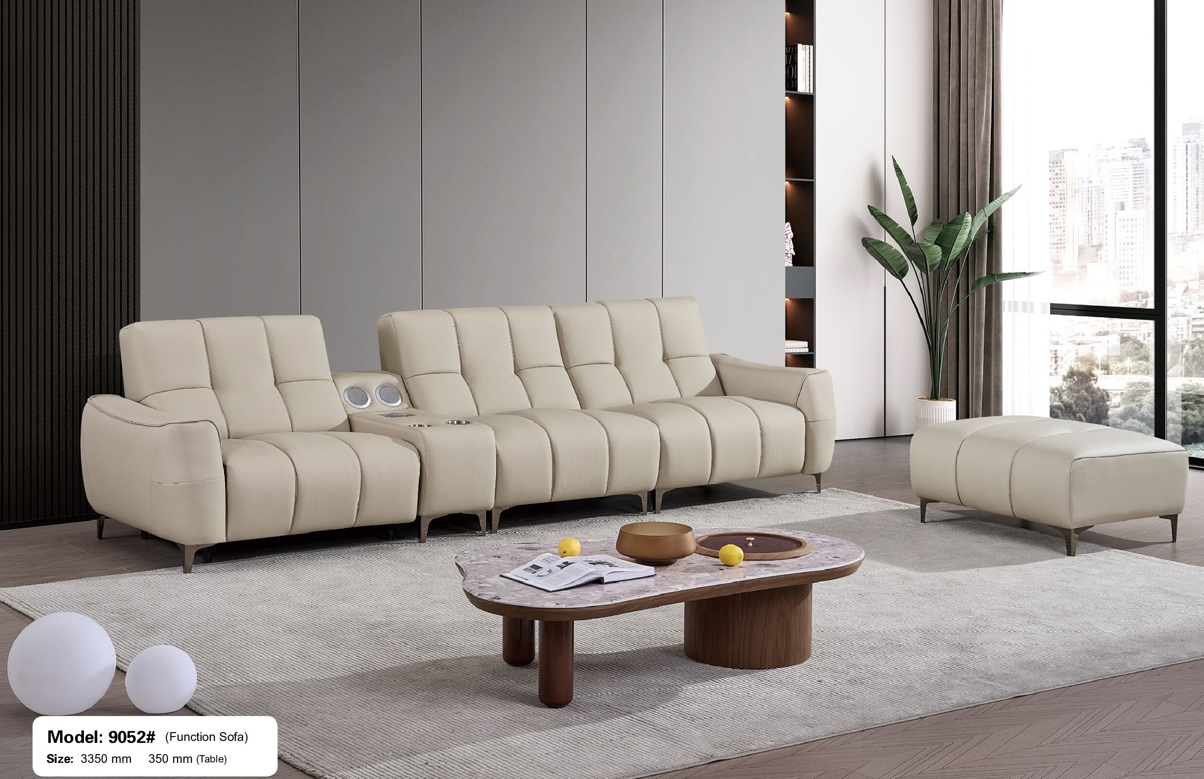 Sofa Văng Nhập Khẩu MD-9052# Có Ghế Chỉnh Điện Hiện Đại