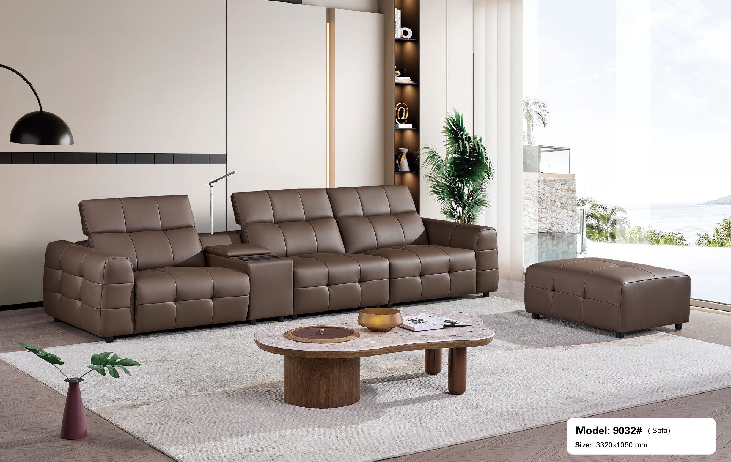 Sofa Văng Nhập Khẩu MD-9032# Có Ghế Chỉnh Điện Hiện Đại
