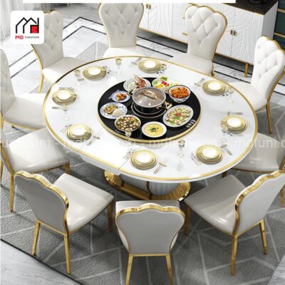 Bàn Ăn Thông Minh Luxury Mâm Xoay Bếp Từ MD-6567# 25 636.1