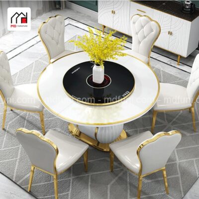 Bàn Ăn Thông Minh Luxury Mâm Xoay Bếp Từ MD-6567# 26 636.2