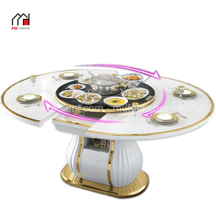 Bàn Ăn Thông Minh Luxury Mâm Xoay Bếp Từ MD-6567# 14 636.3