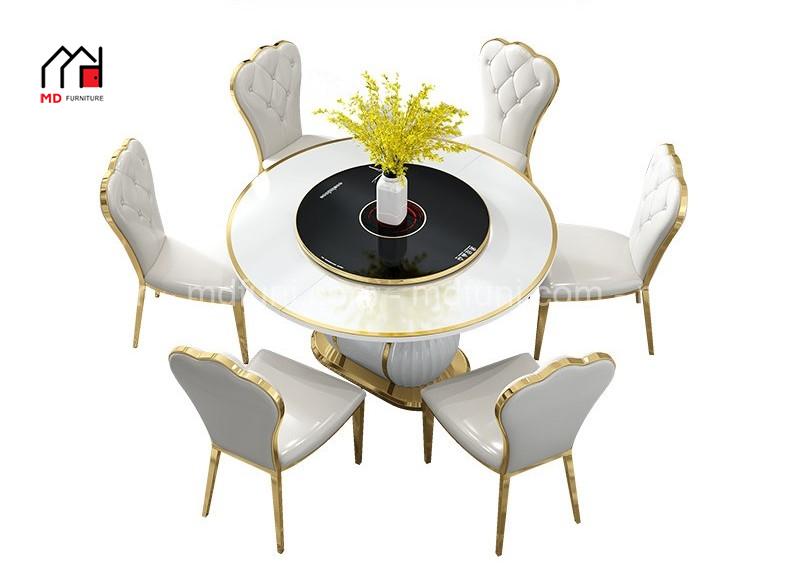 Bàn Ăn Thông Minh Luxury Mâm Xoay Bếp Từ MD-6567# 15 636.4