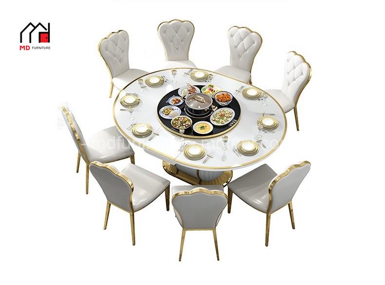 Bàn Ăn Thông Minh Luxury Mâm Xoay Bếp Từ MD-6567# 17 636.6