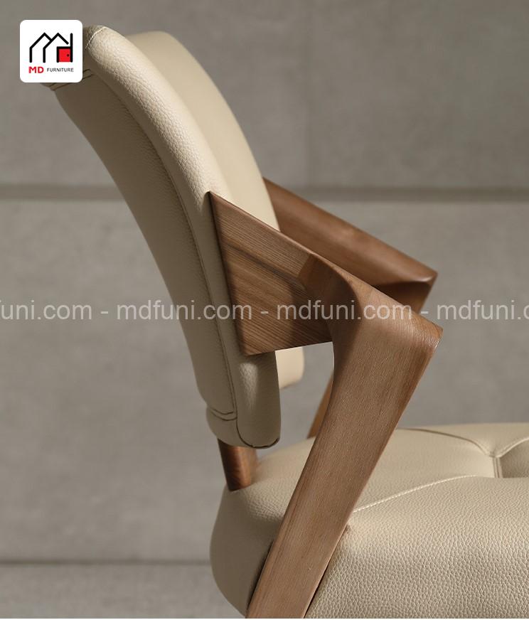 Ghế Bọc Da Cao Cấp Chân Gỗ Tự Nhiên Phong Cách Bắc Âu Hiện Đại MDC-040# 10 C040.2