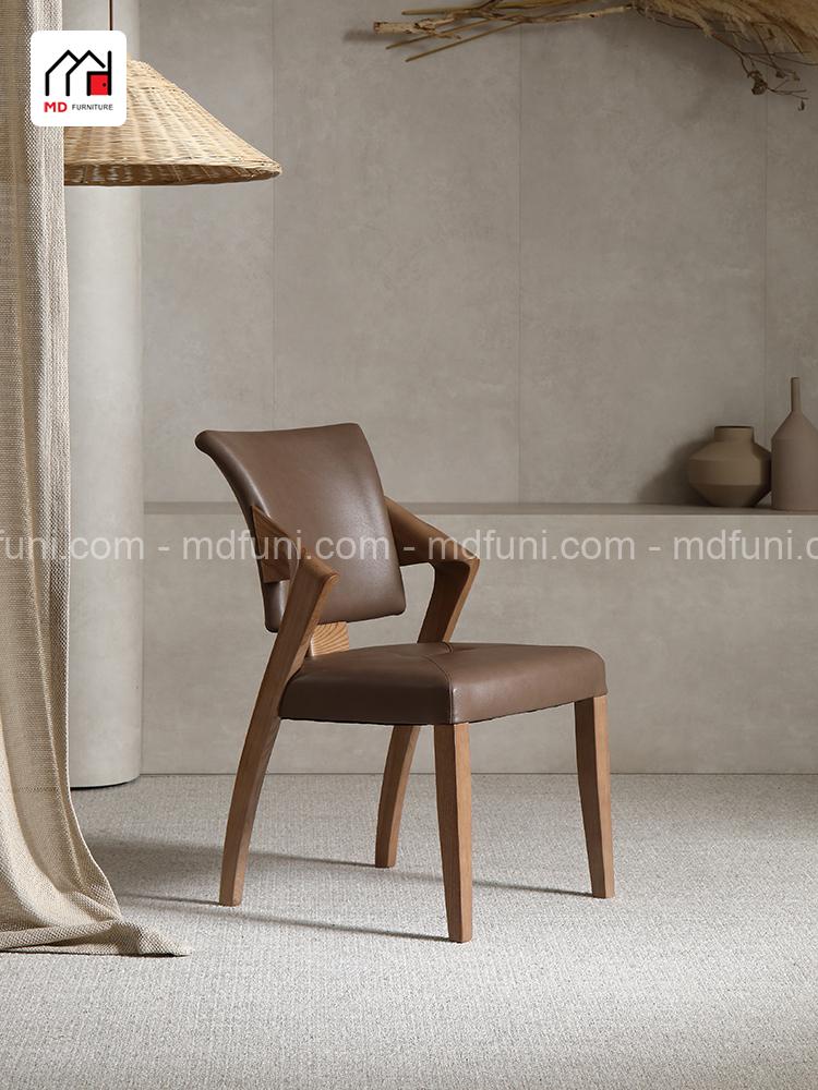 Ghế Bọc Da Cao Cấp Chân Gỗ Tự Nhiên Phong Cách Bắc Âu Hiện Đại MDC-040# 6 C040.4