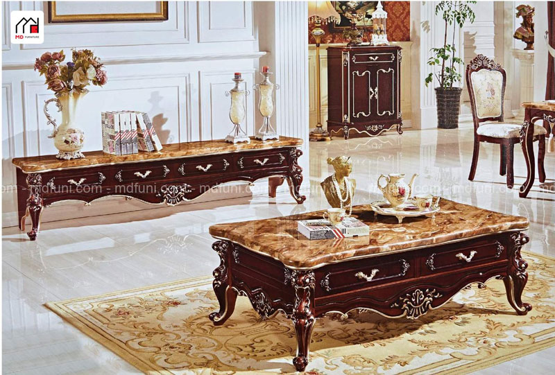 Ghế Sofa Tân Cổ Điển Góc L MD-8806# 10 Ban tra tan co dien S1402 nau