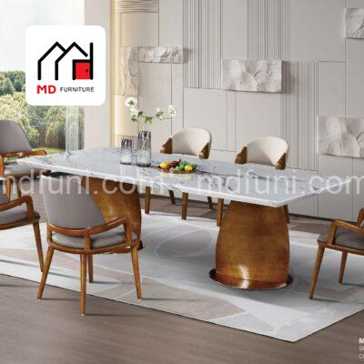Bộ Bàn Ăn Mặt Đá Nhập Khẩu Chân Gỗ Tự Nhiên MD-1941#