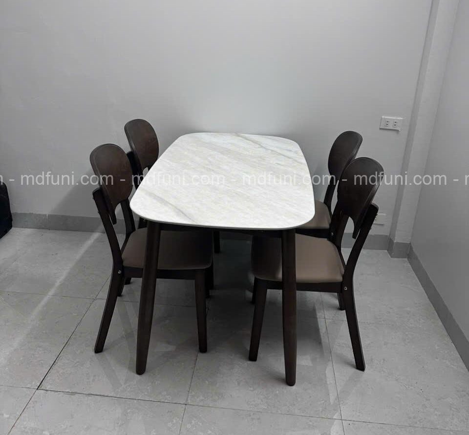 Bộ Bàn Ăn Mặt Đá 4 Ghế Nhỏ Gọn MD-09# 9 A09 10 e1777283252509