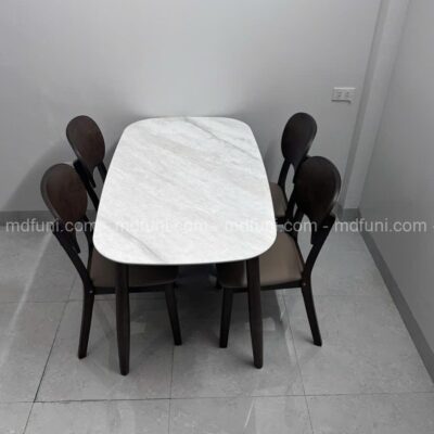 Bộ Bàn Ăn Mặt Đá 4 Ghế Nhỏ Gọn MD-09# 13 A09 7 e1777283300857