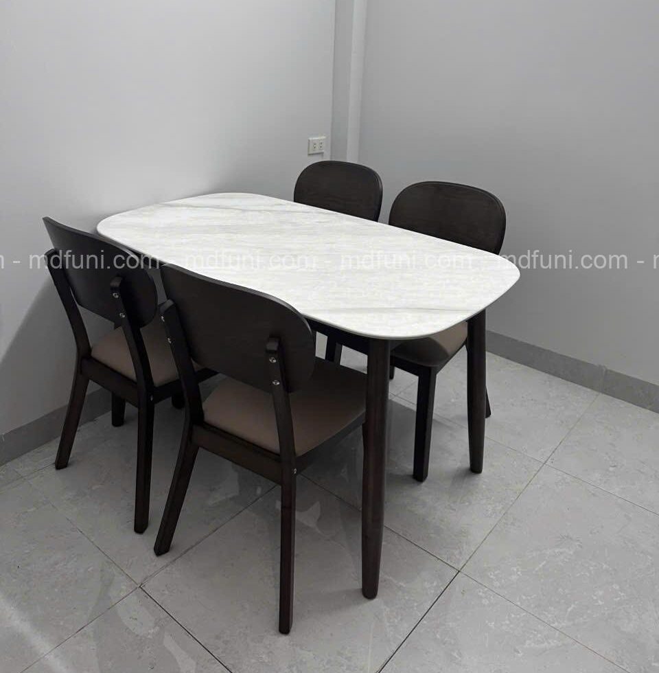 Bộ Bàn Ăn Mặt Đá 4 Ghế Nhỏ Gọn MD-09# 8 A09 9 e1777283340647