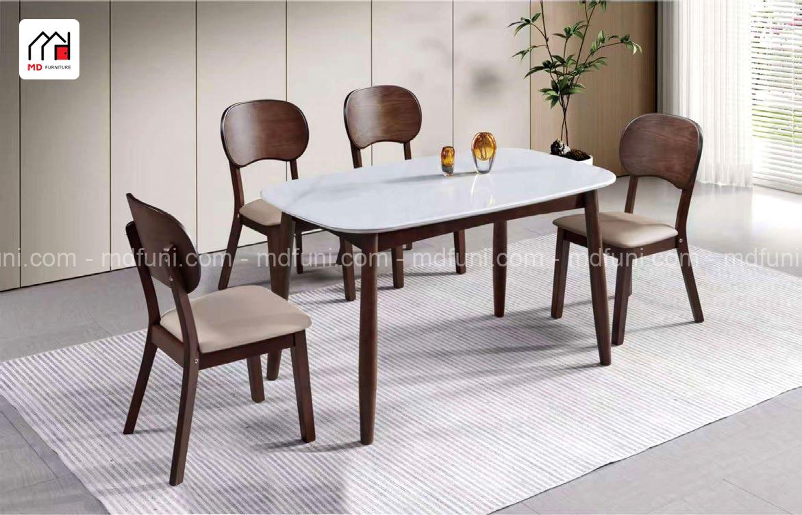 Bộ Bàn Ăn Mặt Đá 4 Ghế Nhỏ Gọn MD-09# 6 A09