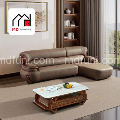 Sofa Da Siêu Sợi Gỗ Mun Nhập Khẩu MD-523-2#