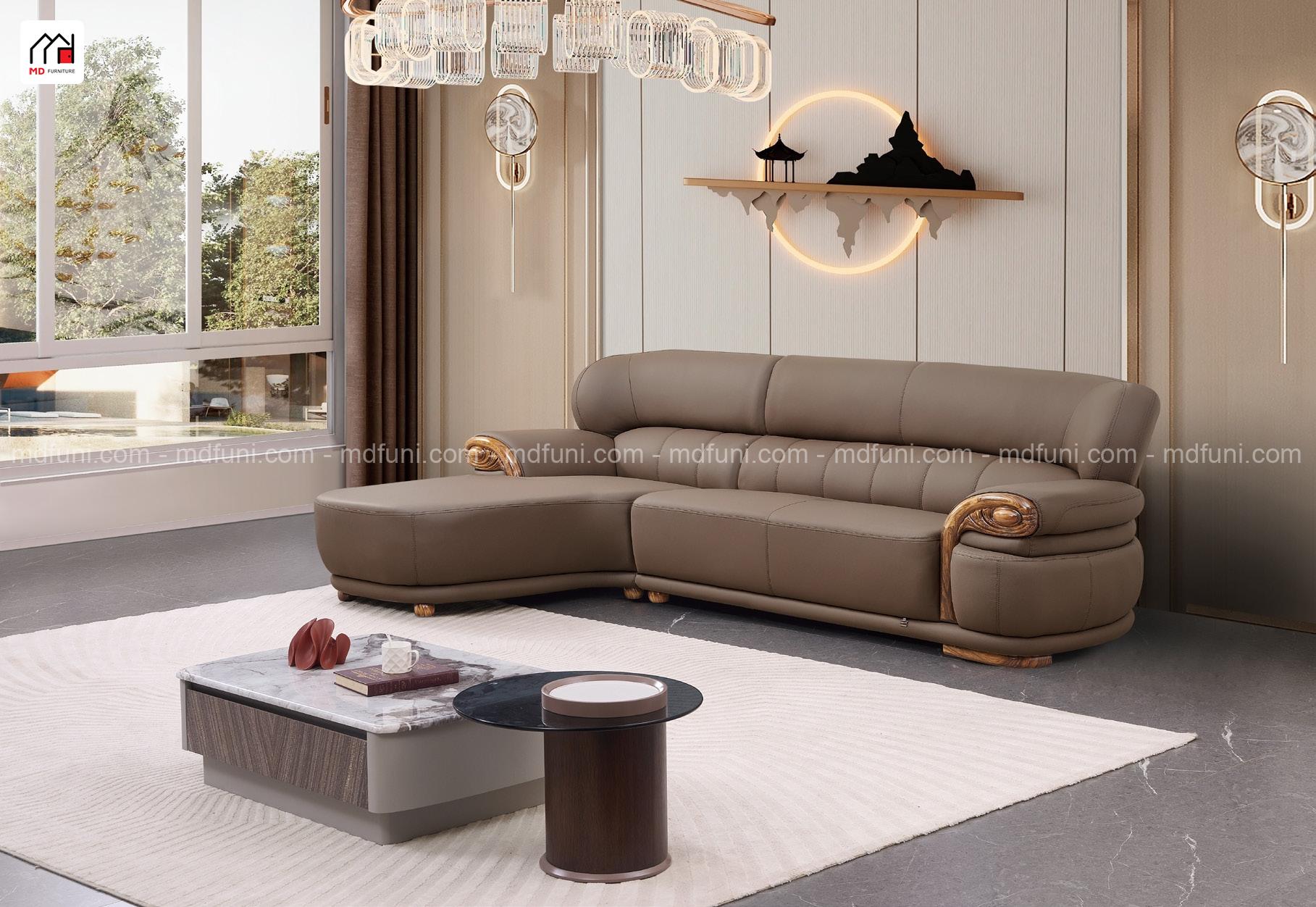 Sofa Da Siêu Sợi Gỗ Mun Nhập Khẩu MD-512-3# 5 245