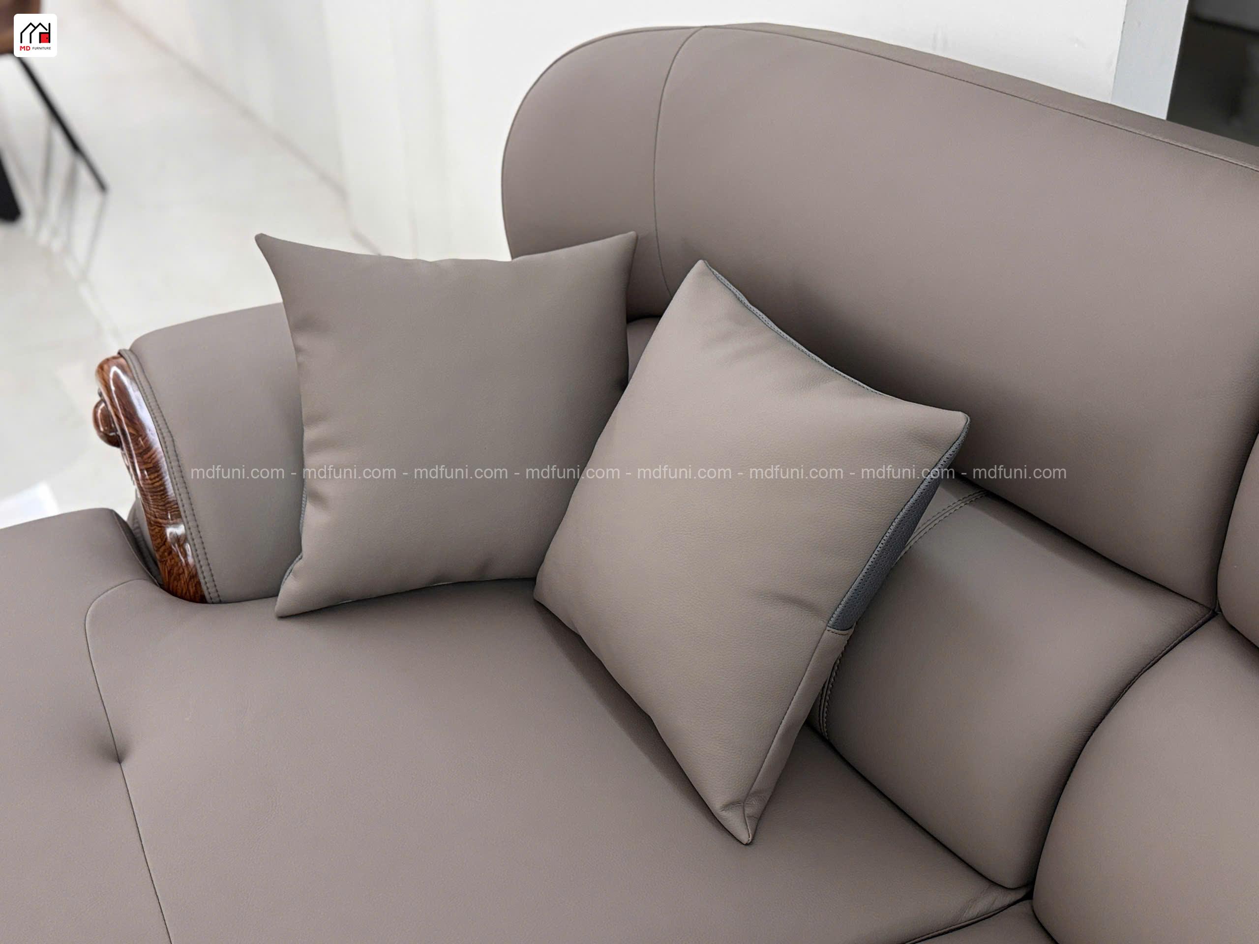 Sofa Da Siêu Sợi Gỗ Mun Nhập Khẩu MD-512-3# 8 G512 1