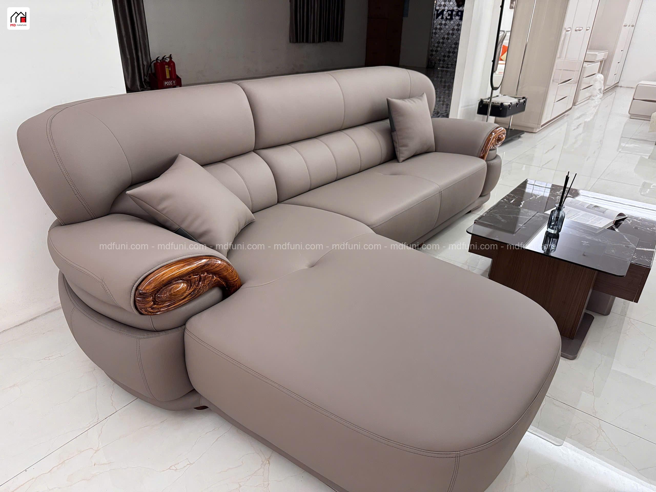 Sofa Da Siêu Sợi Gỗ Mun Nhập Khẩu MD-512-3# 11 G512 4