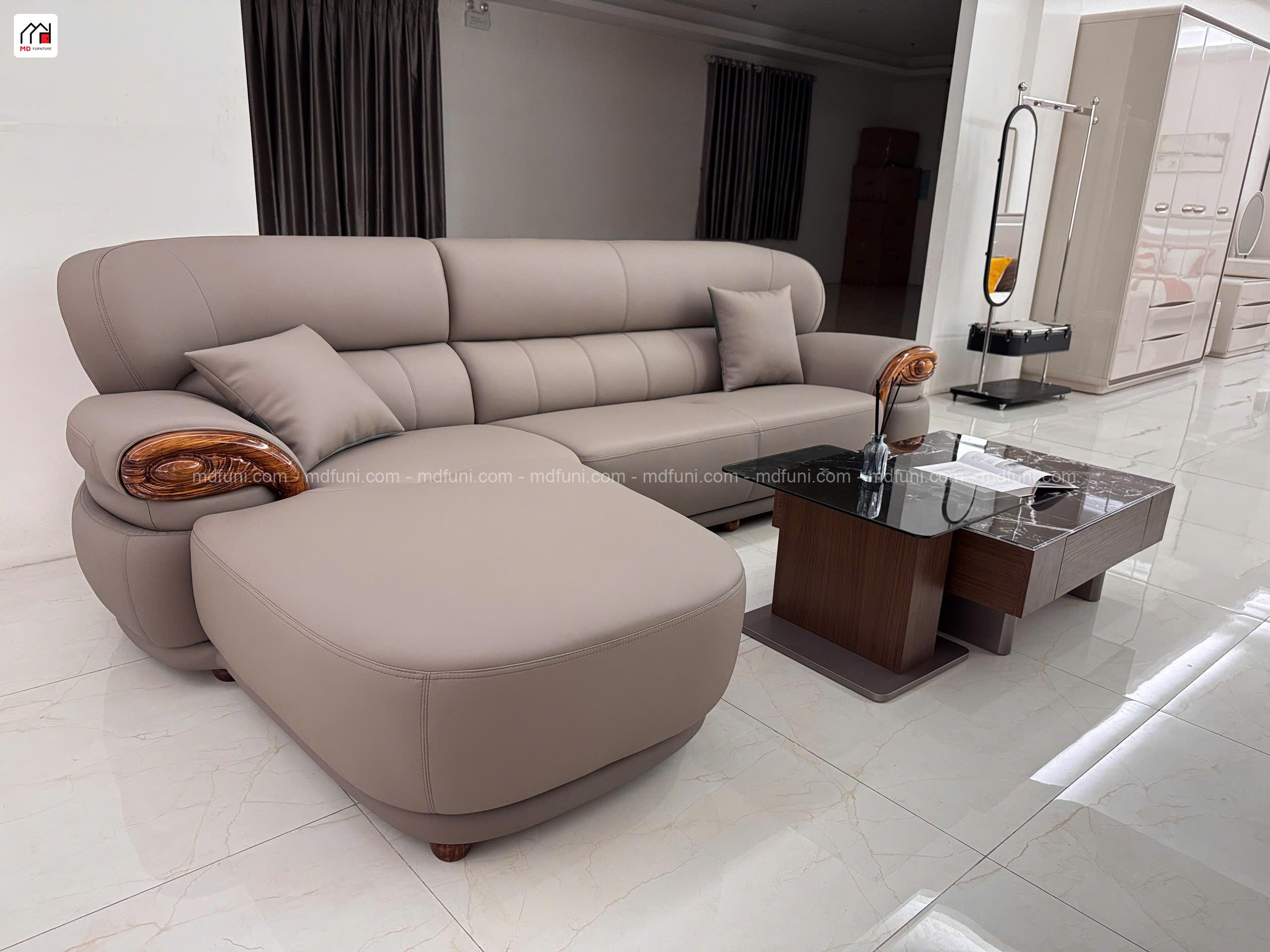 Sofa Da Siêu Sợi Gỗ Mun Nhập Khẩu MD-512-3# 7 G512 5